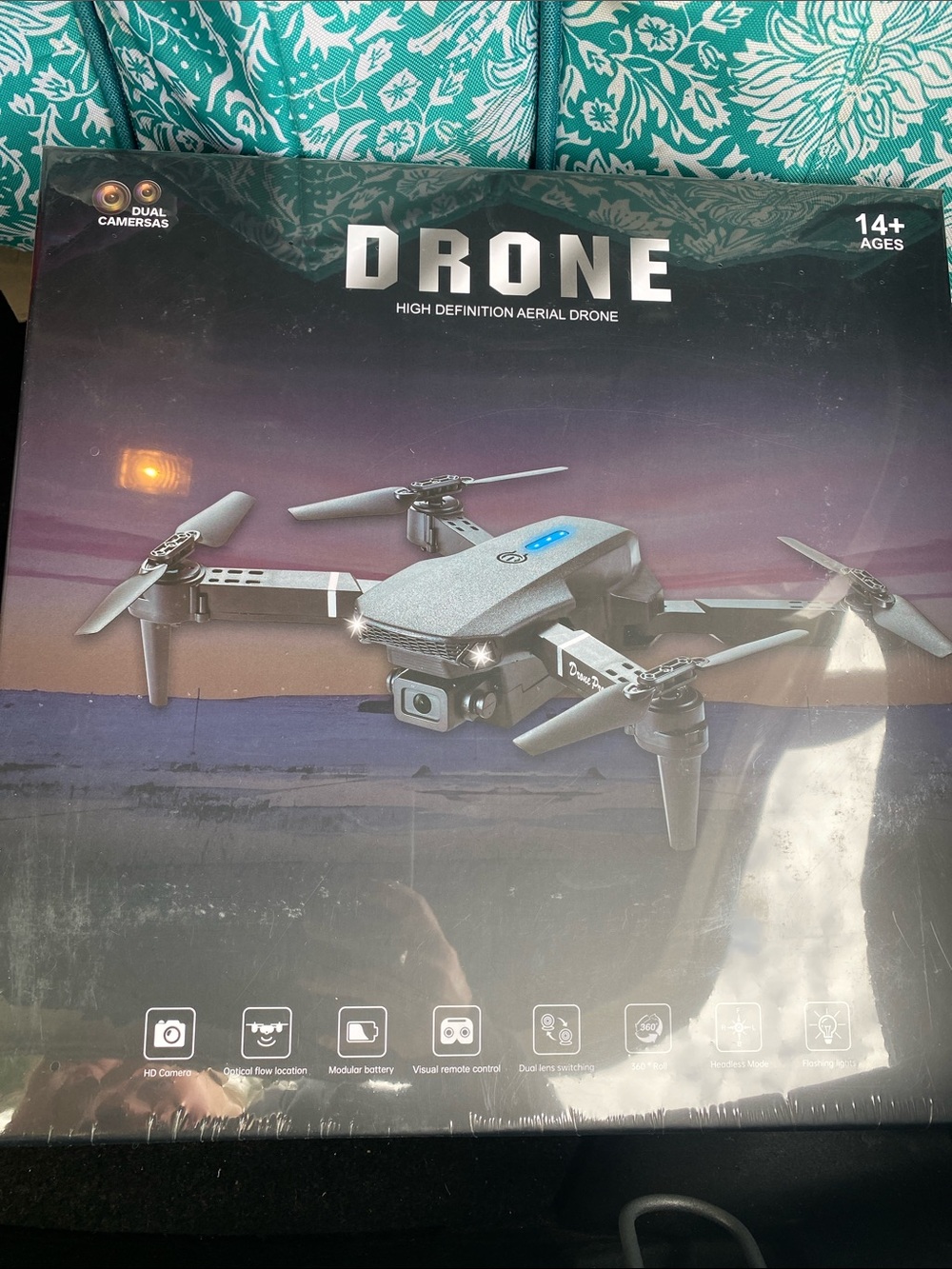 Gray High-Definition Aerial Drone with Dual Camera - Compact Foldable Design